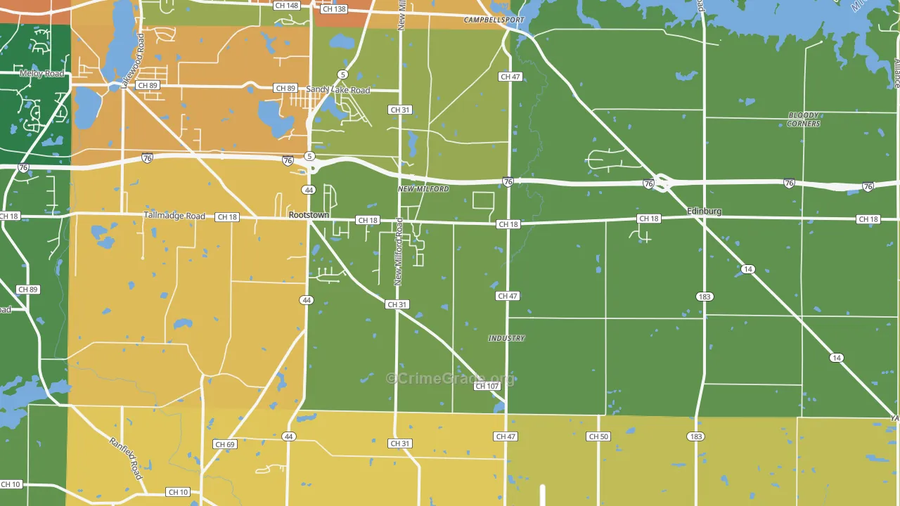 44272, OH Map of Theft Rates
