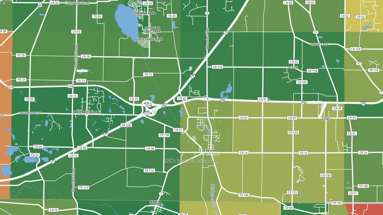 44273, OH Map of Theft Rates