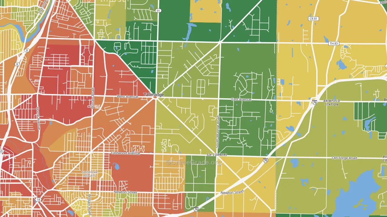 44278, OH Map of Theft Rates