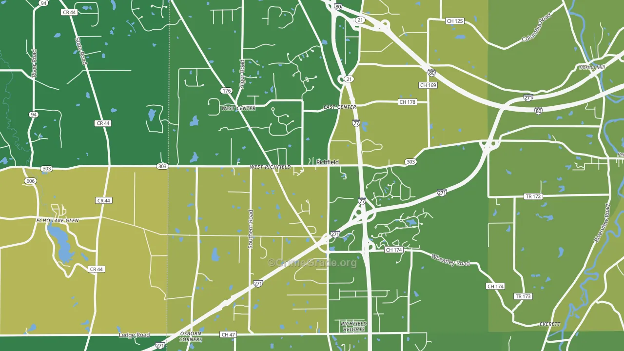 44286, OH Map of Theft Rates