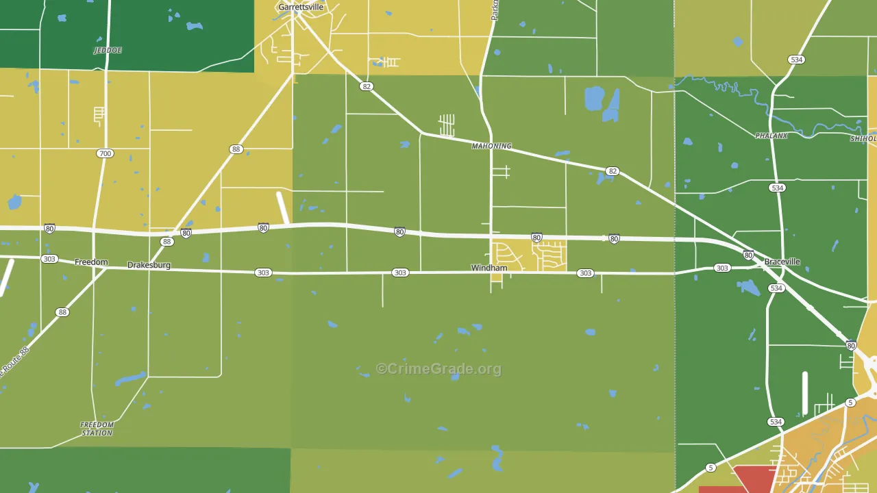 44288, OH Map of Theft Rates