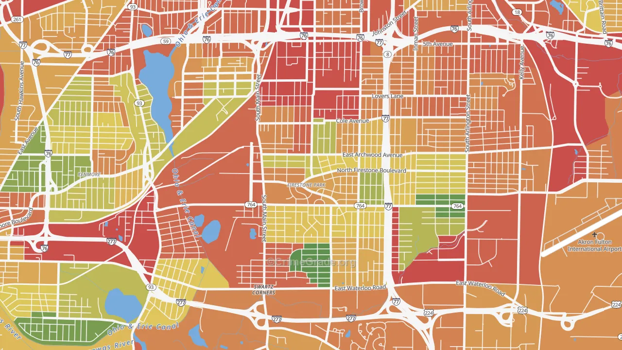 44301, OH Map of Theft Rates