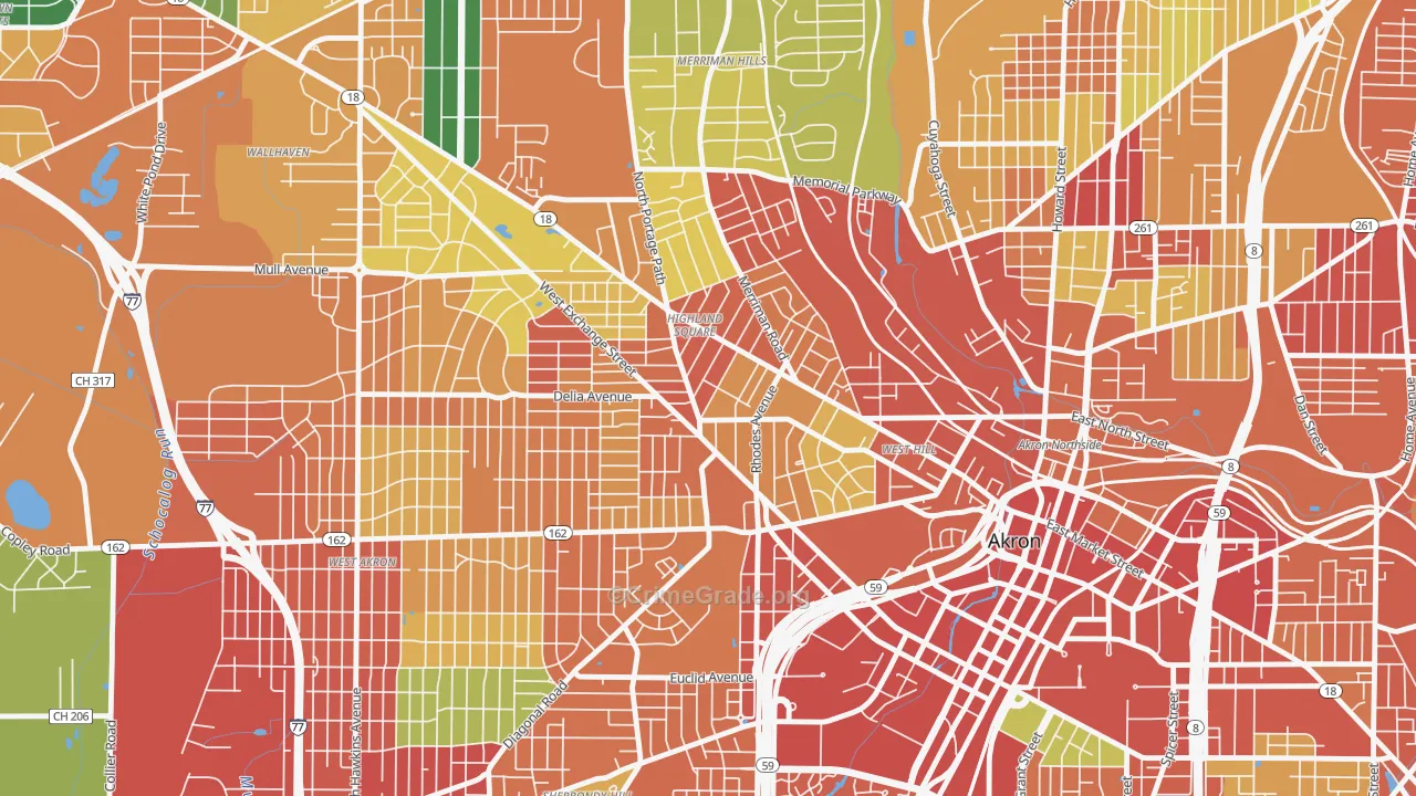 44302, OH Map of Theft Rates