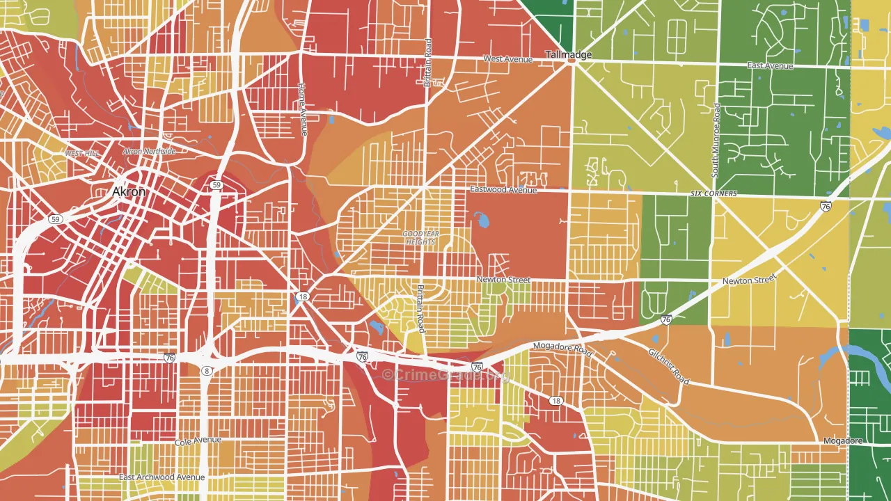 44305, OH Map of Theft Rates