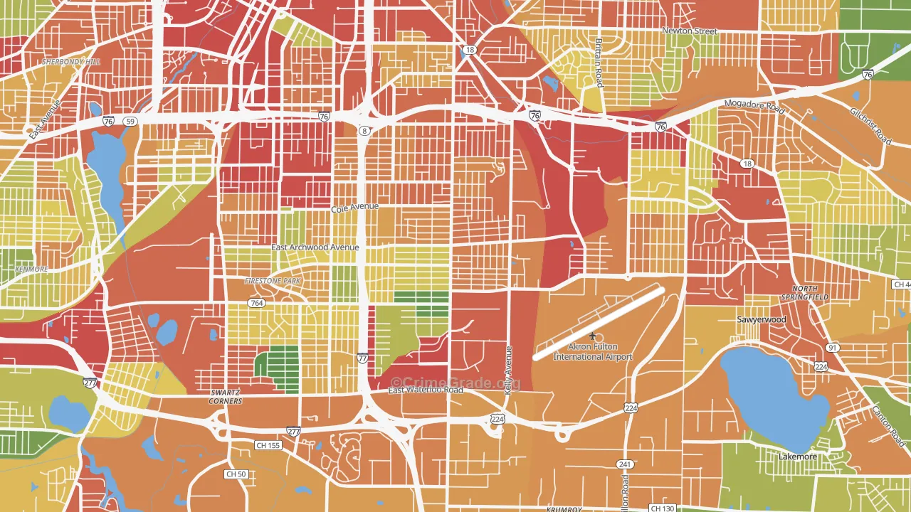 44306, OH Map of Theft Rates