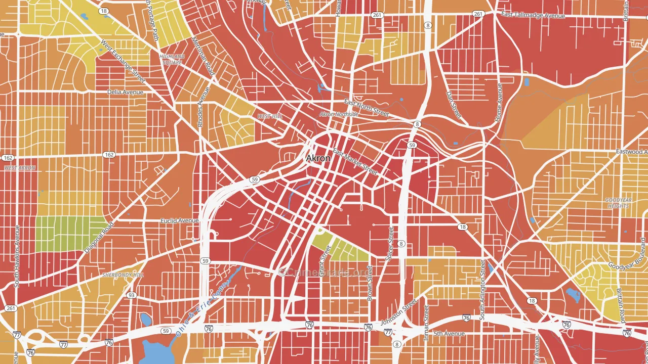 44308, OH Map of Theft Rates