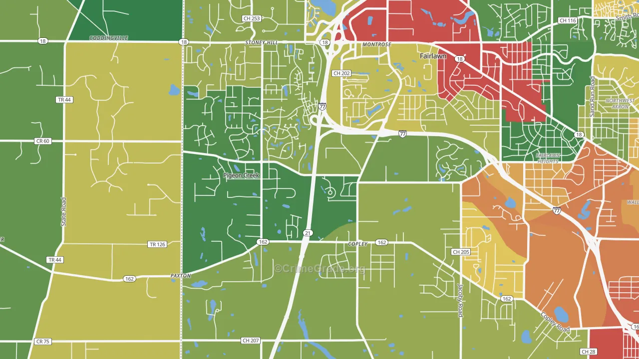 44321, OH Map of Theft Rates