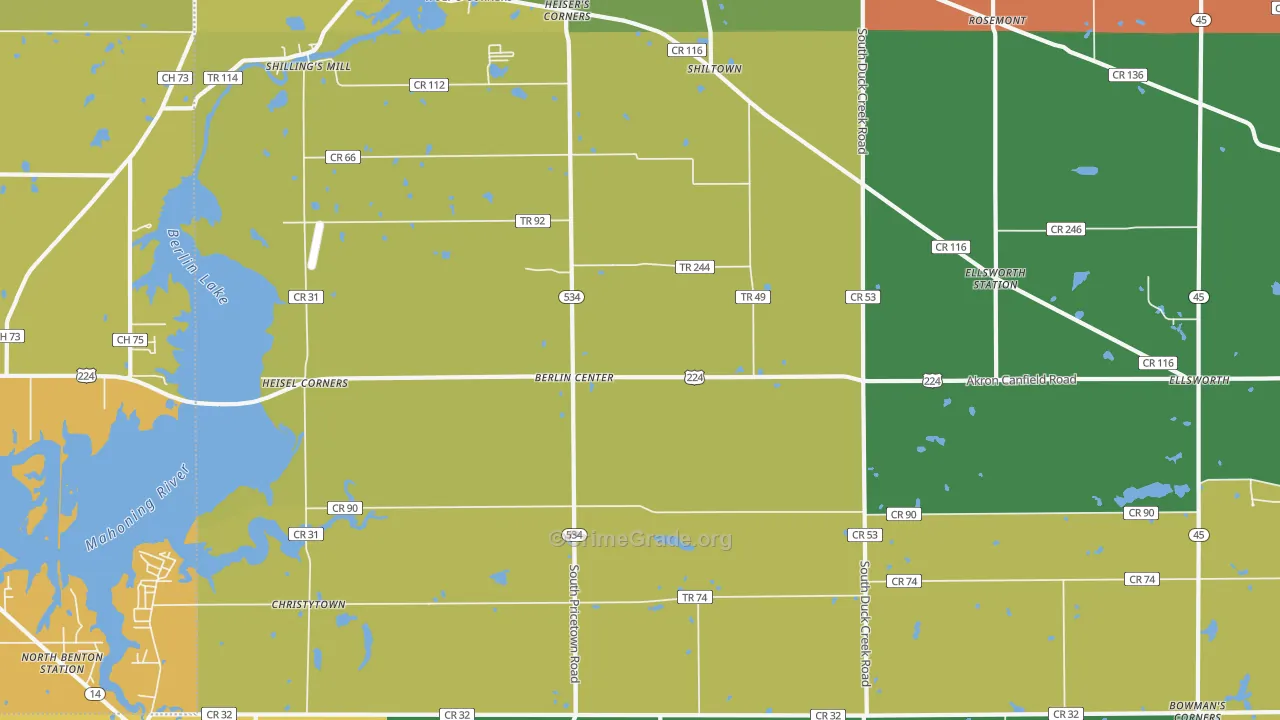 44401, OH Map of Theft Rates