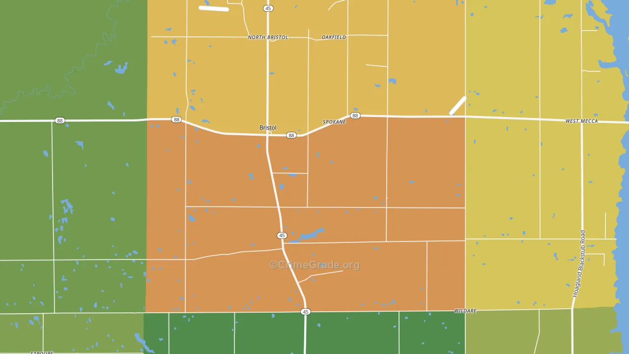 44402, OH Map of Theft Rates