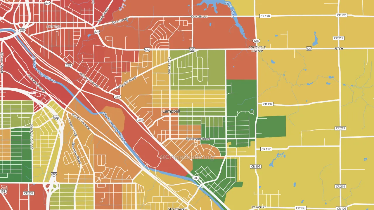 44405, OH Map of Theft Rates