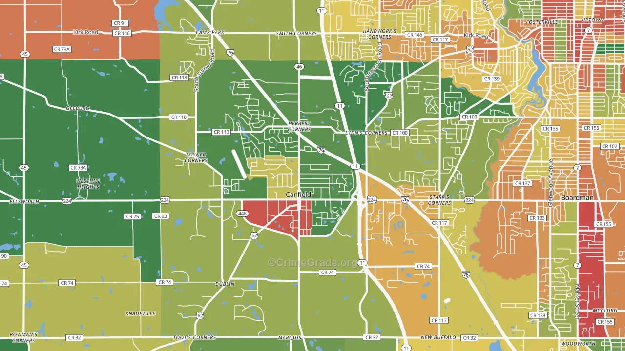 44406, OH Map of Theft Rates