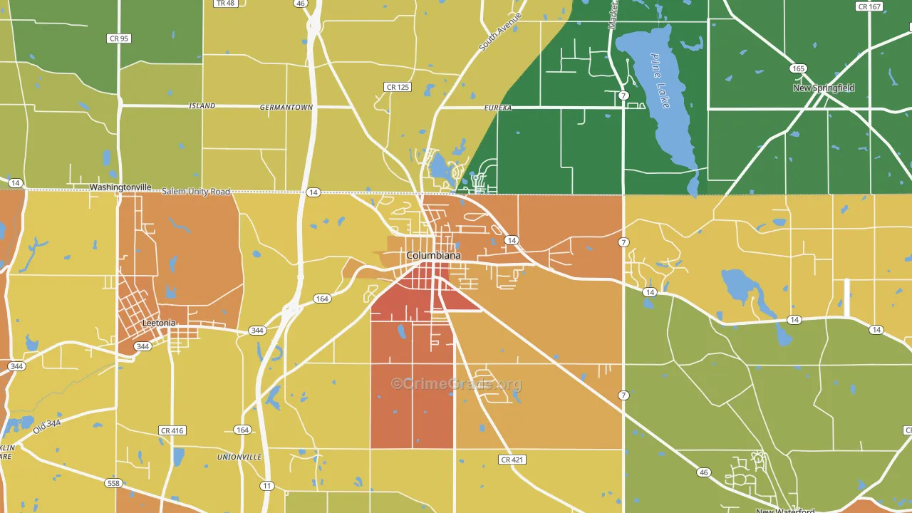 44408, OH Map of Theft Rates