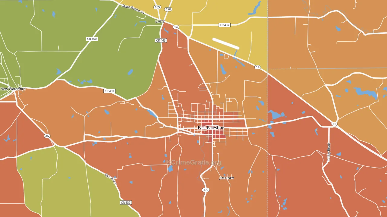 44413, OH Map of Theft Rates