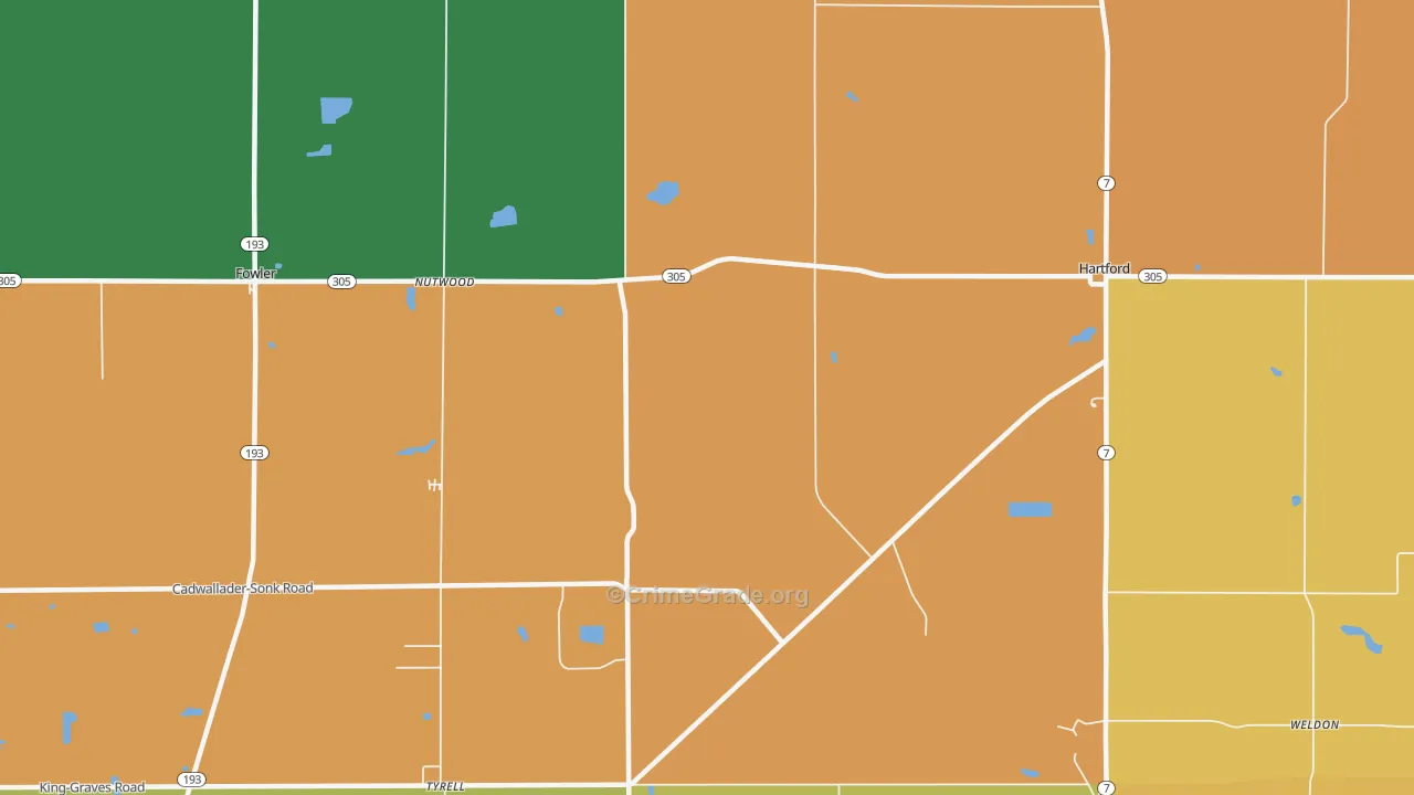 44418, OH Map of Theft Rates