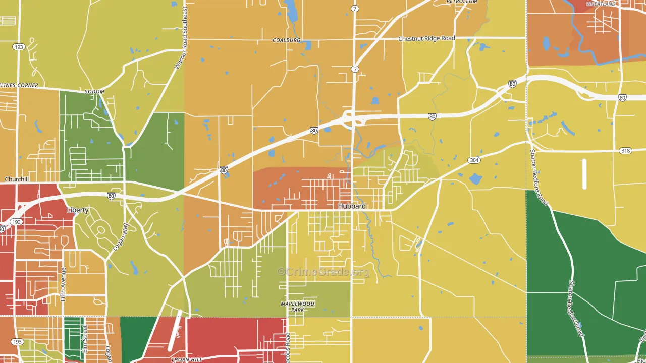 44425, OH Map of Theft Rates