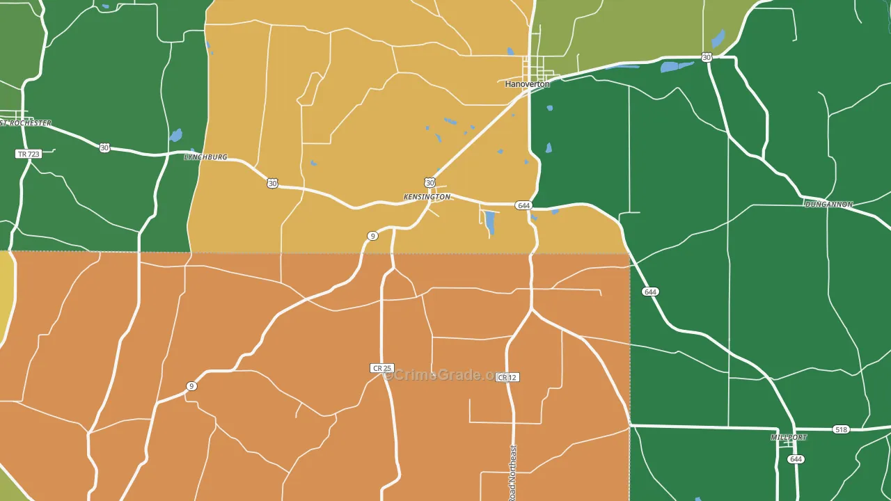 44427, OH Map of Theft Rates