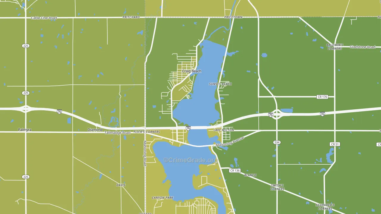 44429, OH Map of Theft Rates