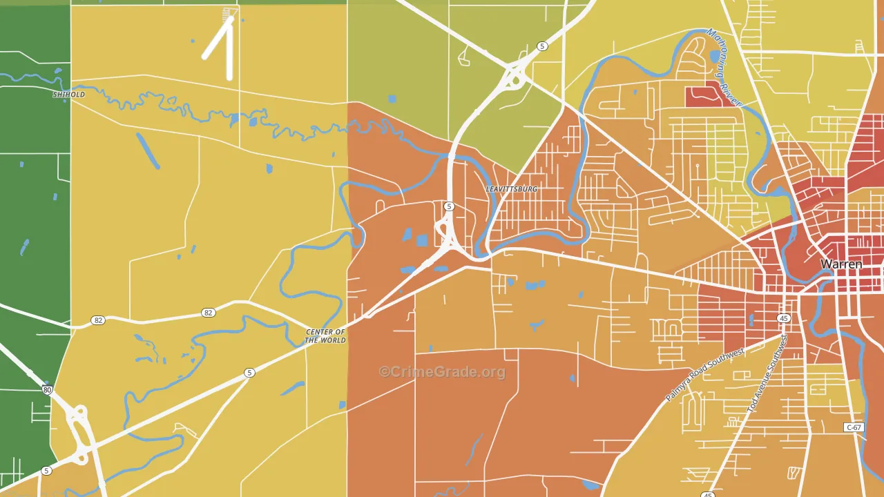44430, OH Map of Theft Rates