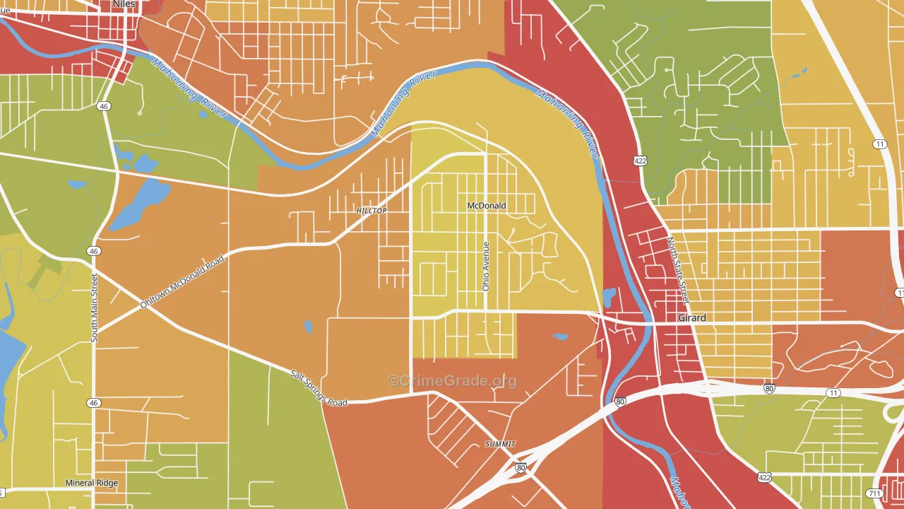 44437, OH Map of Theft Rates