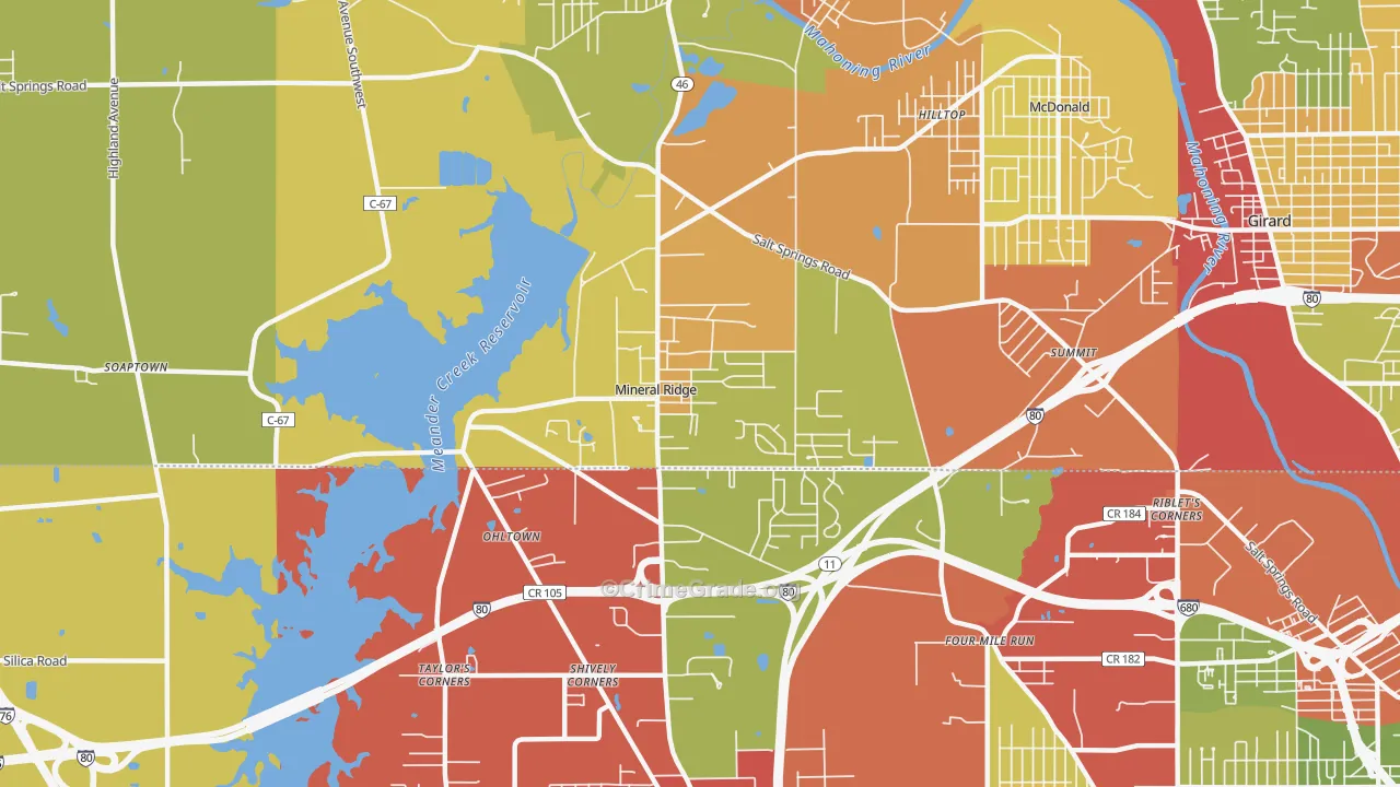 44440, OH Map of Theft Rates