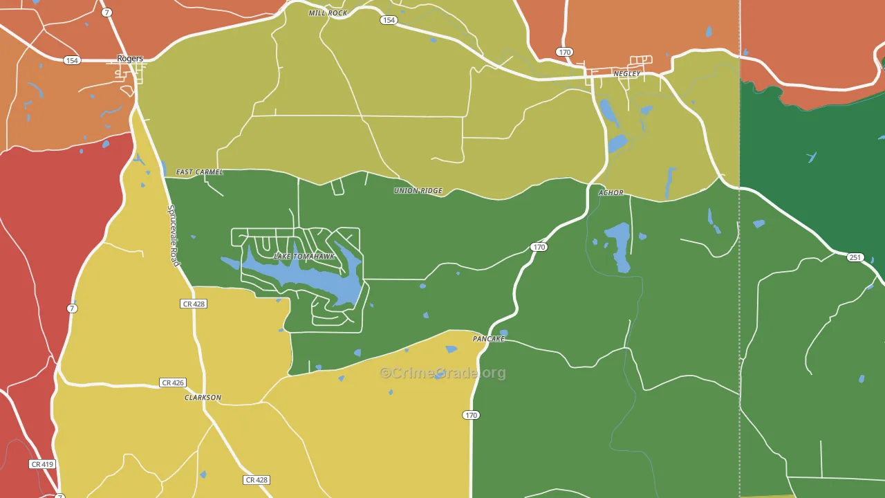 44441, OH Map of Theft Rates