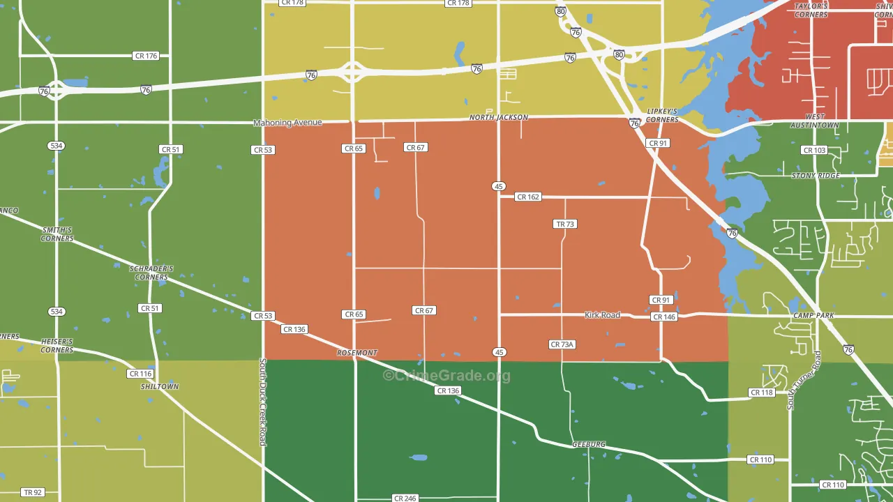44451, OH Map of Theft Rates
