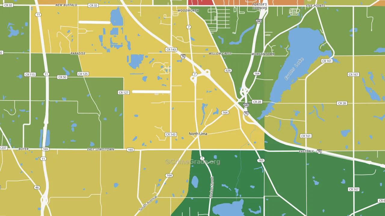 44452, OH Map of Theft Rates