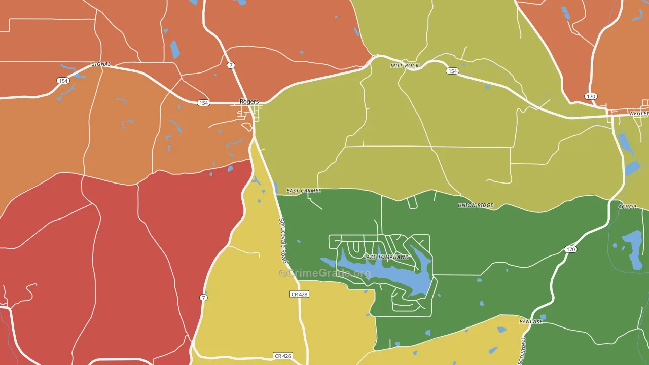 44455, OH Map of Theft Rates