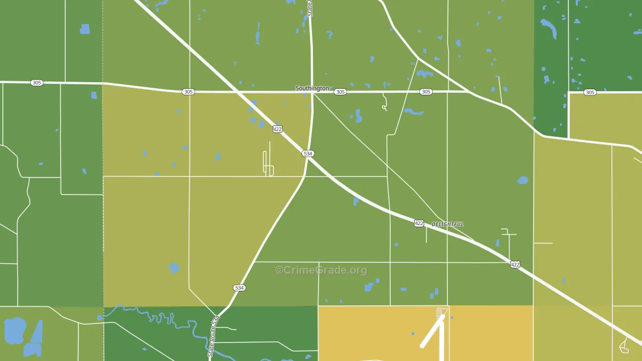 44470, OH Map of Theft Rates