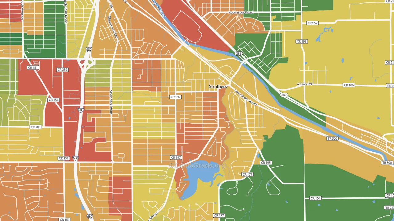 44471, OH Map of Theft Rates