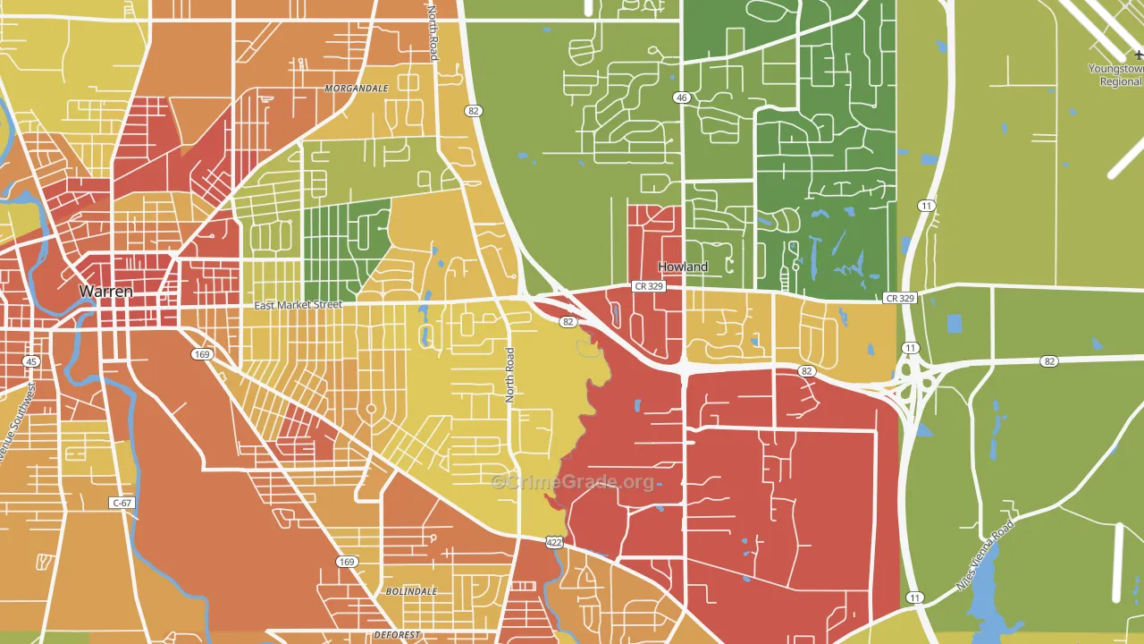 44484, OH Map of Theft Rates