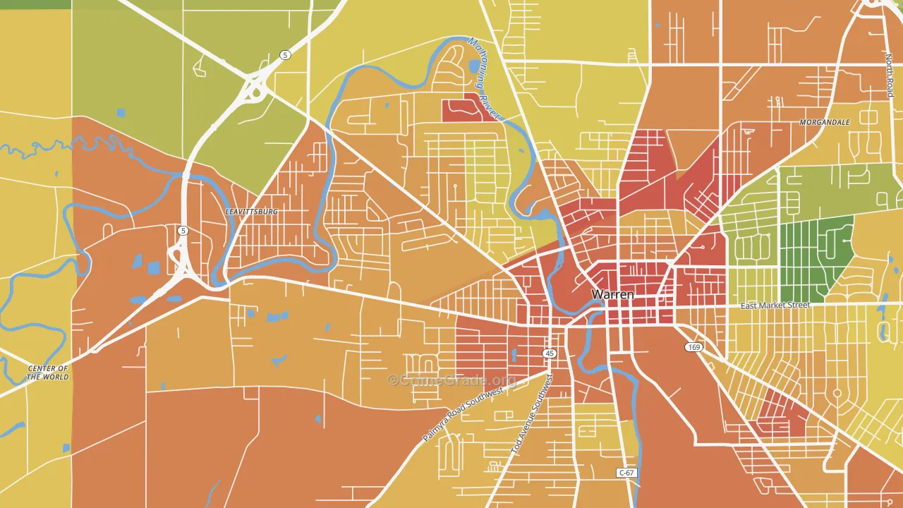 44485, OH Map of Theft Rates