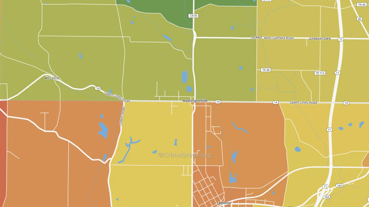 44490, OH Map of Theft Rates