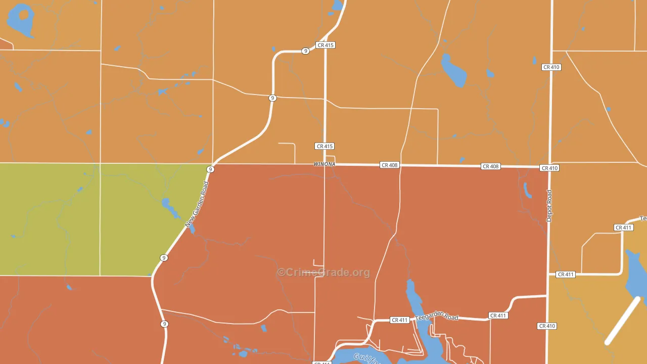 44493, OH Map of Theft Rates