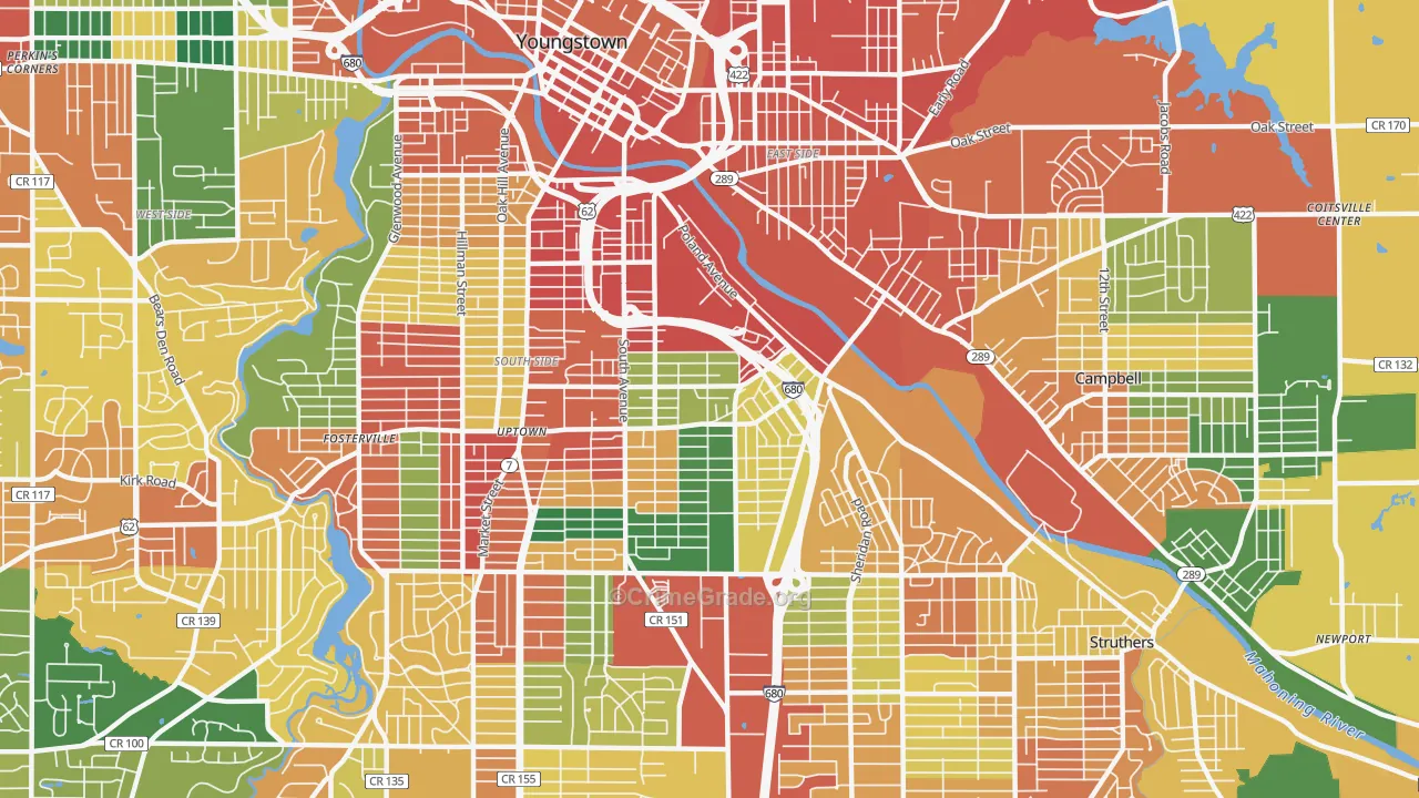 44502, OH Map of Theft Rates