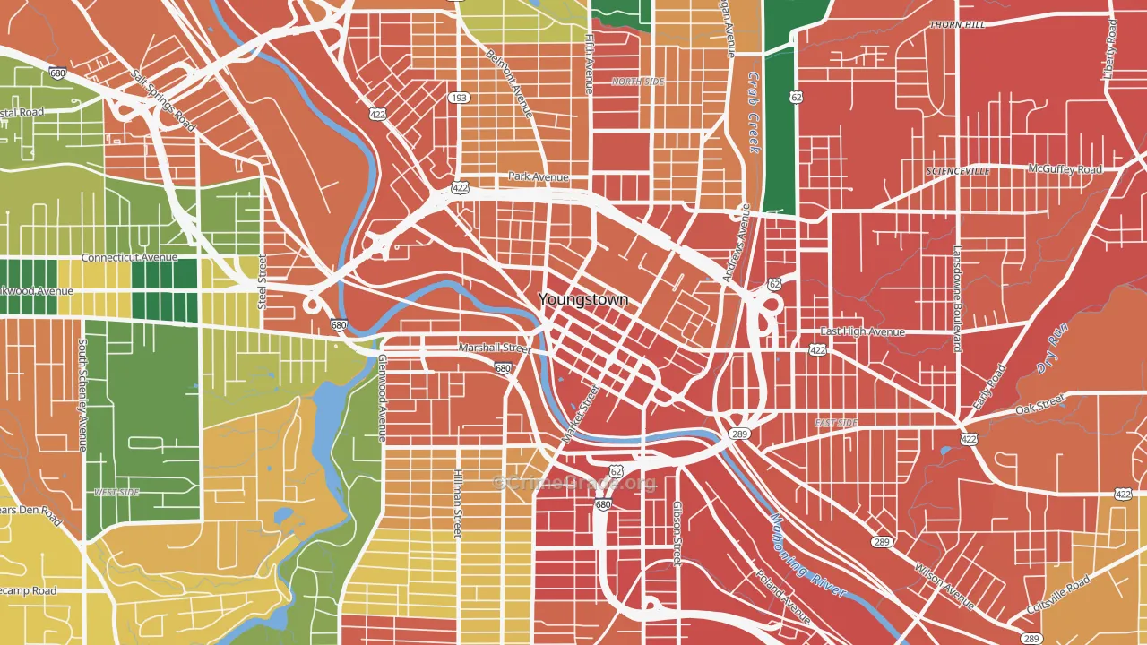 44503, OH Map of Theft Rates