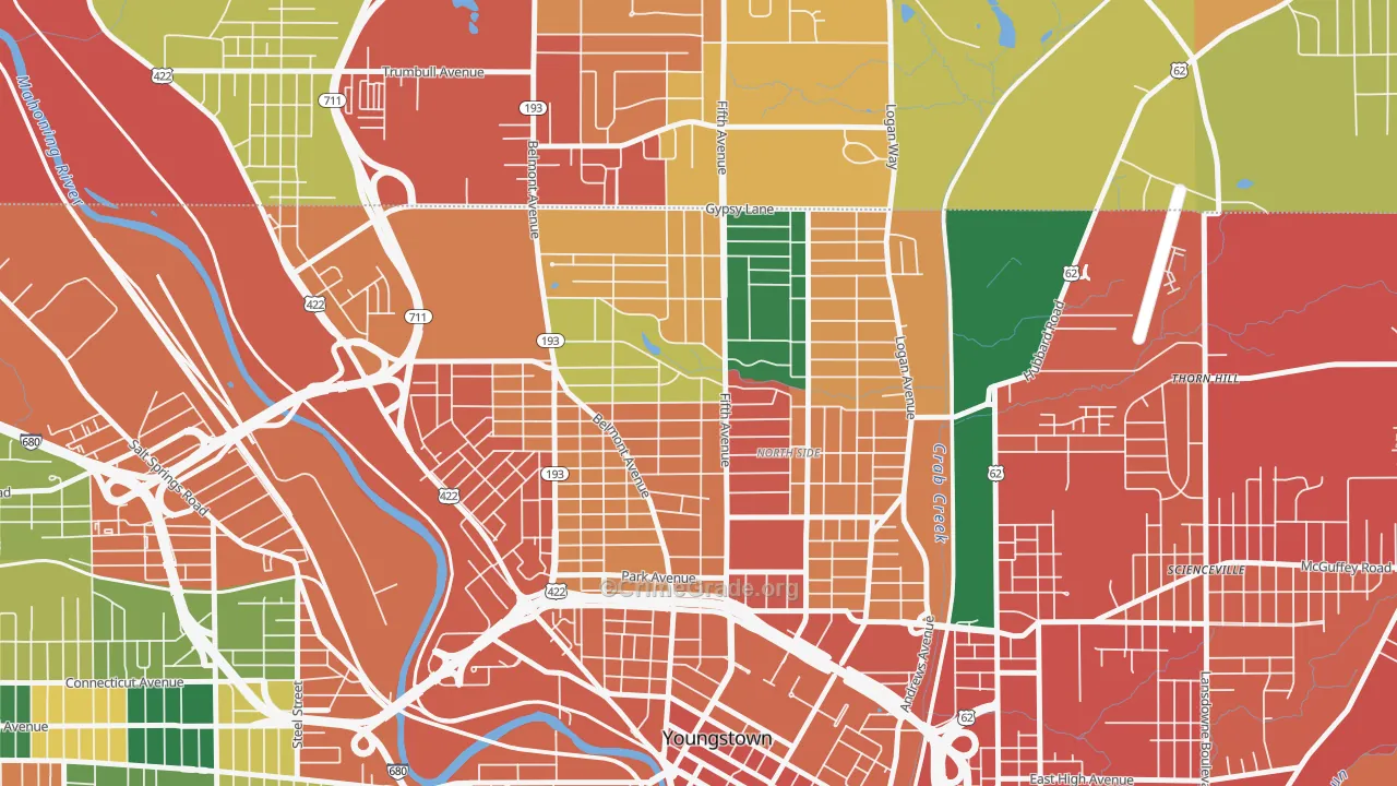 44504, OH Map of Theft Rates