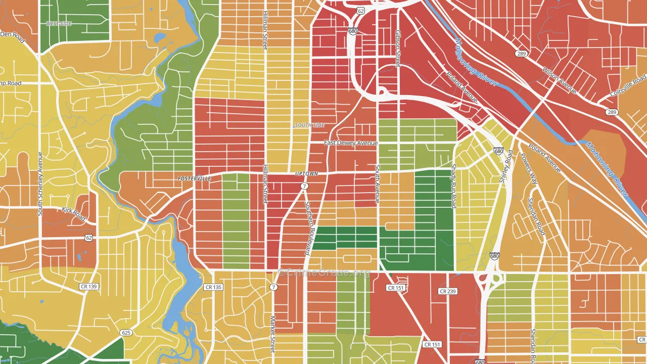 44507, OH Map of Theft Rates