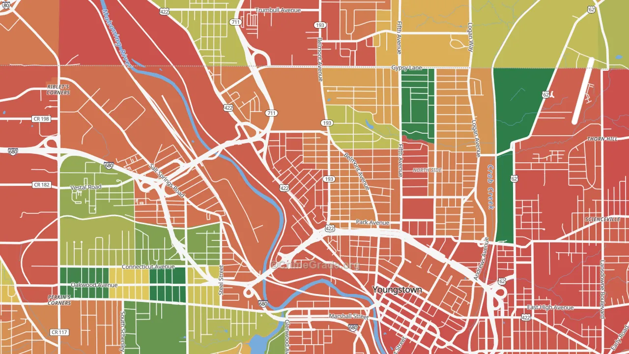 44510, OH Map of Theft Rates