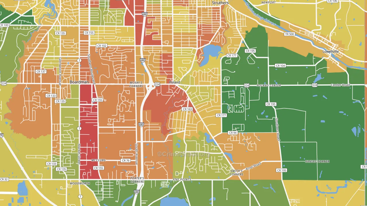44514, OH Map of Theft Rates