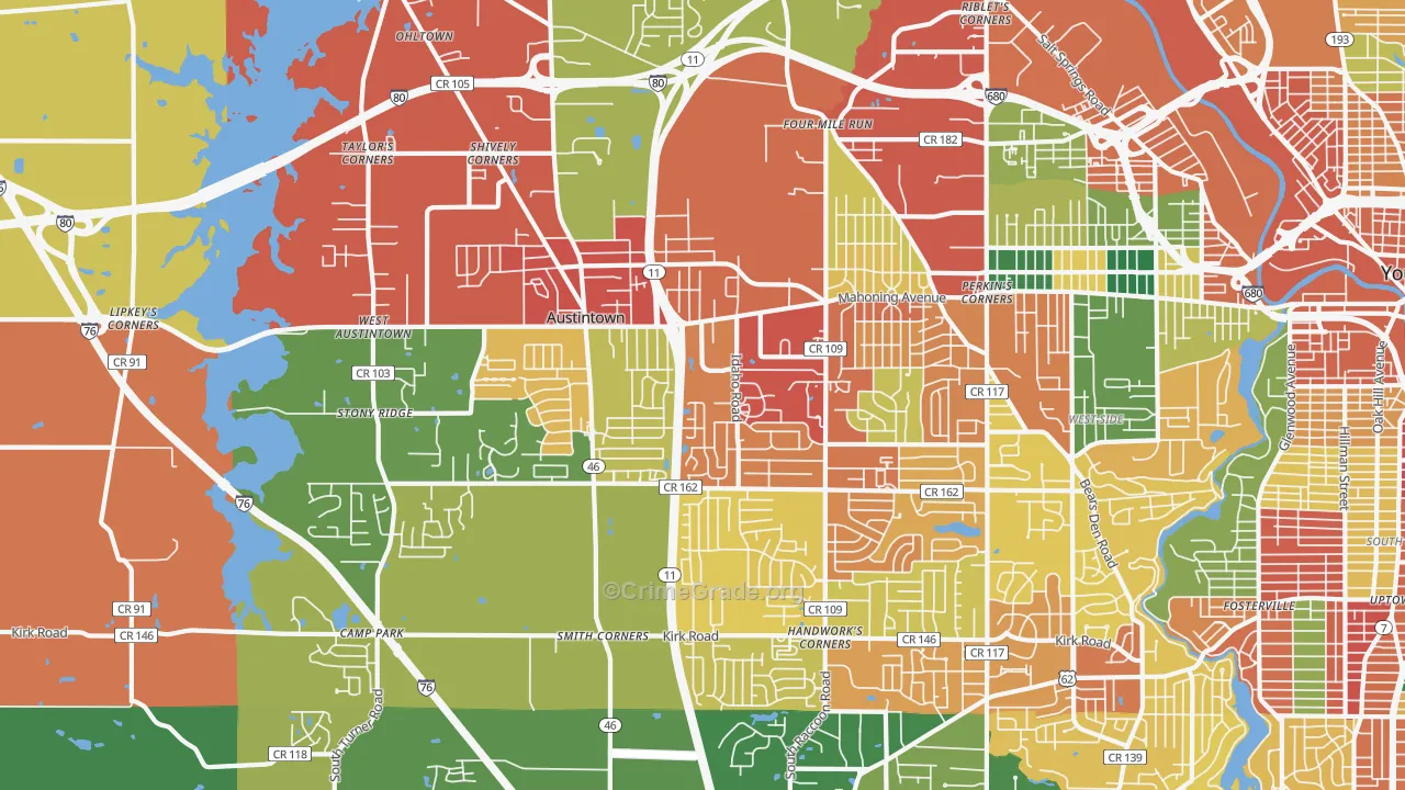 44515, OH Map of Theft Rates
