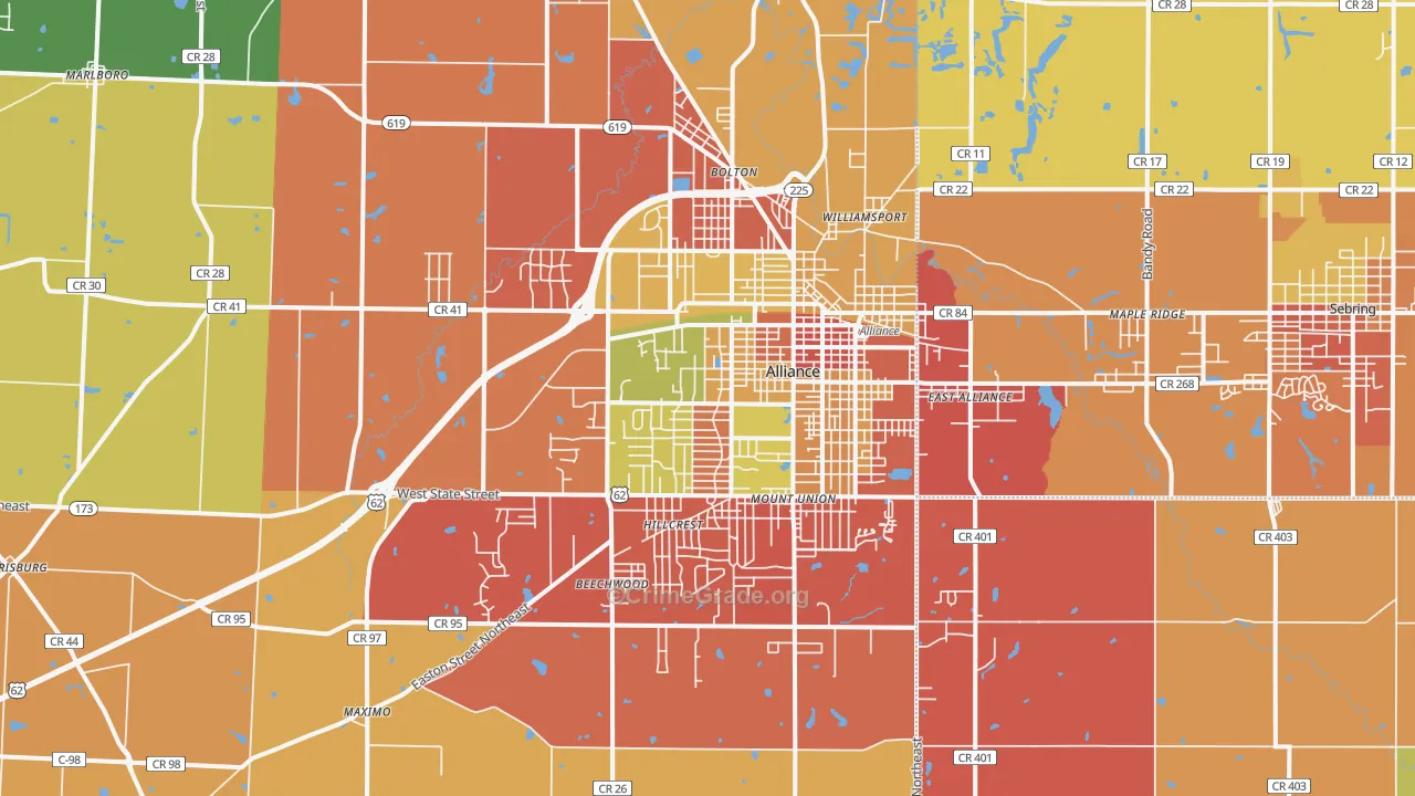 44601, OH Map of Theft Rates