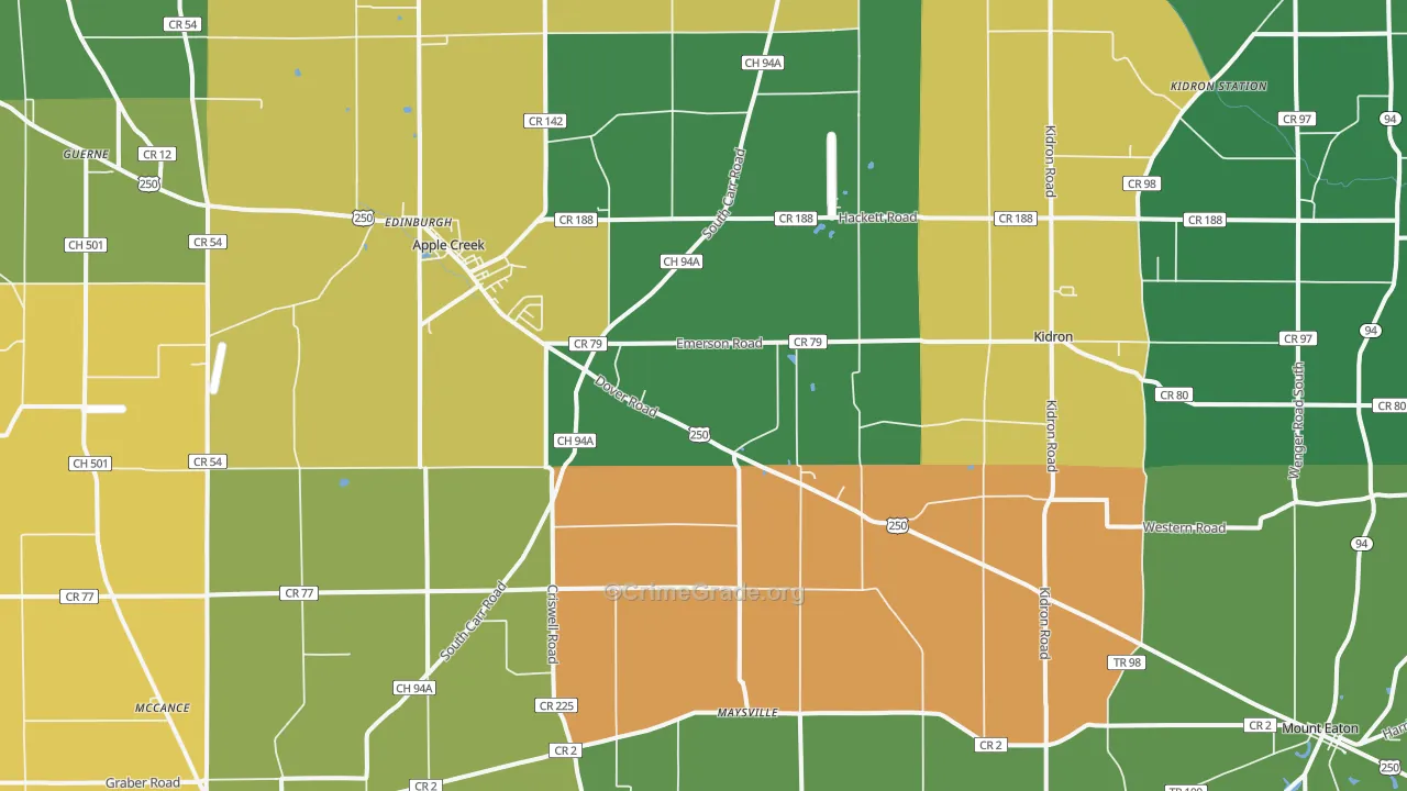 44606, OH Map of Theft Rates
