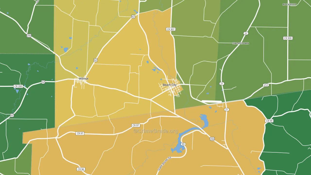 44608, OH Map of Theft Rates
