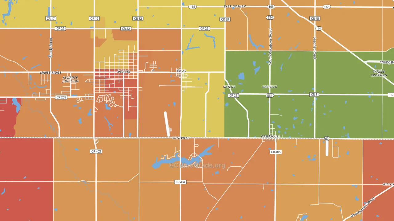 44609, OH Map of Theft Rates