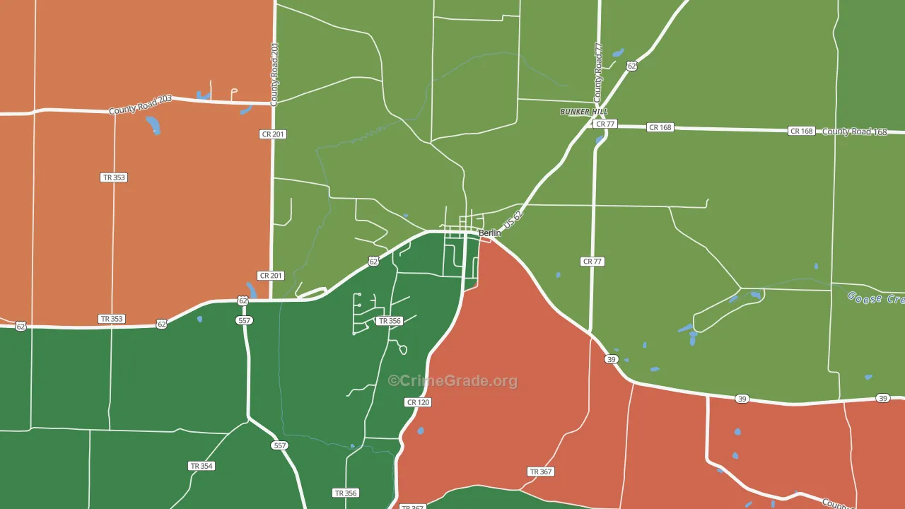 44610, OH Map of Theft Rates