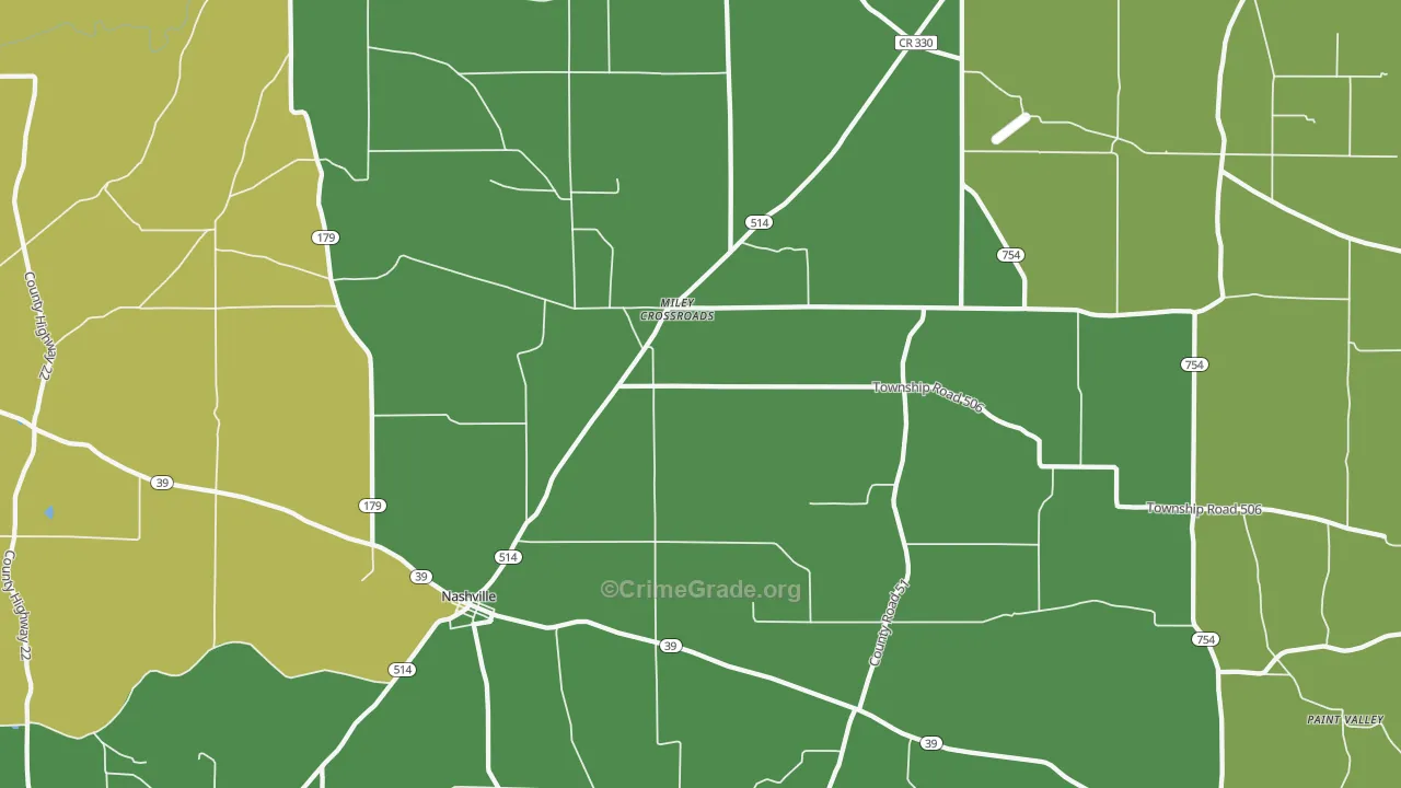 44611, OH Map of Theft Rates