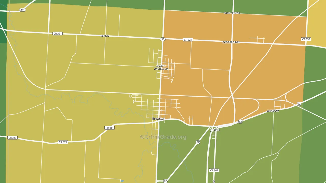 44613, OH Map of Theft Rates