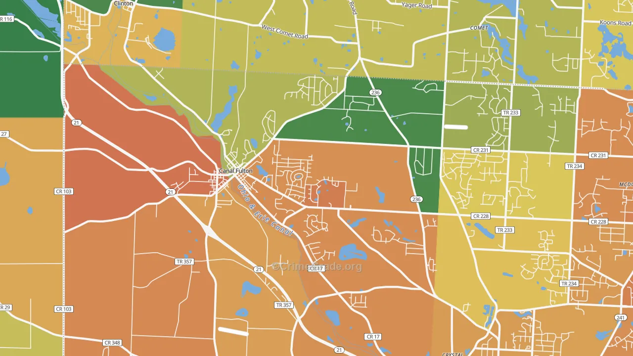 44614, OH Map of Theft Rates