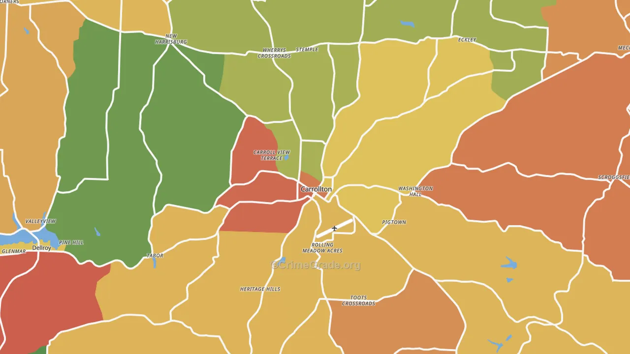 44615, OH Map of Theft Rates